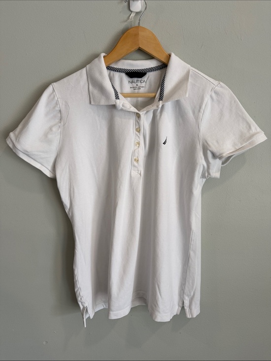 Nautica Tops - Nautica Women's White Short Sleeve Button-Down Polo Shirt